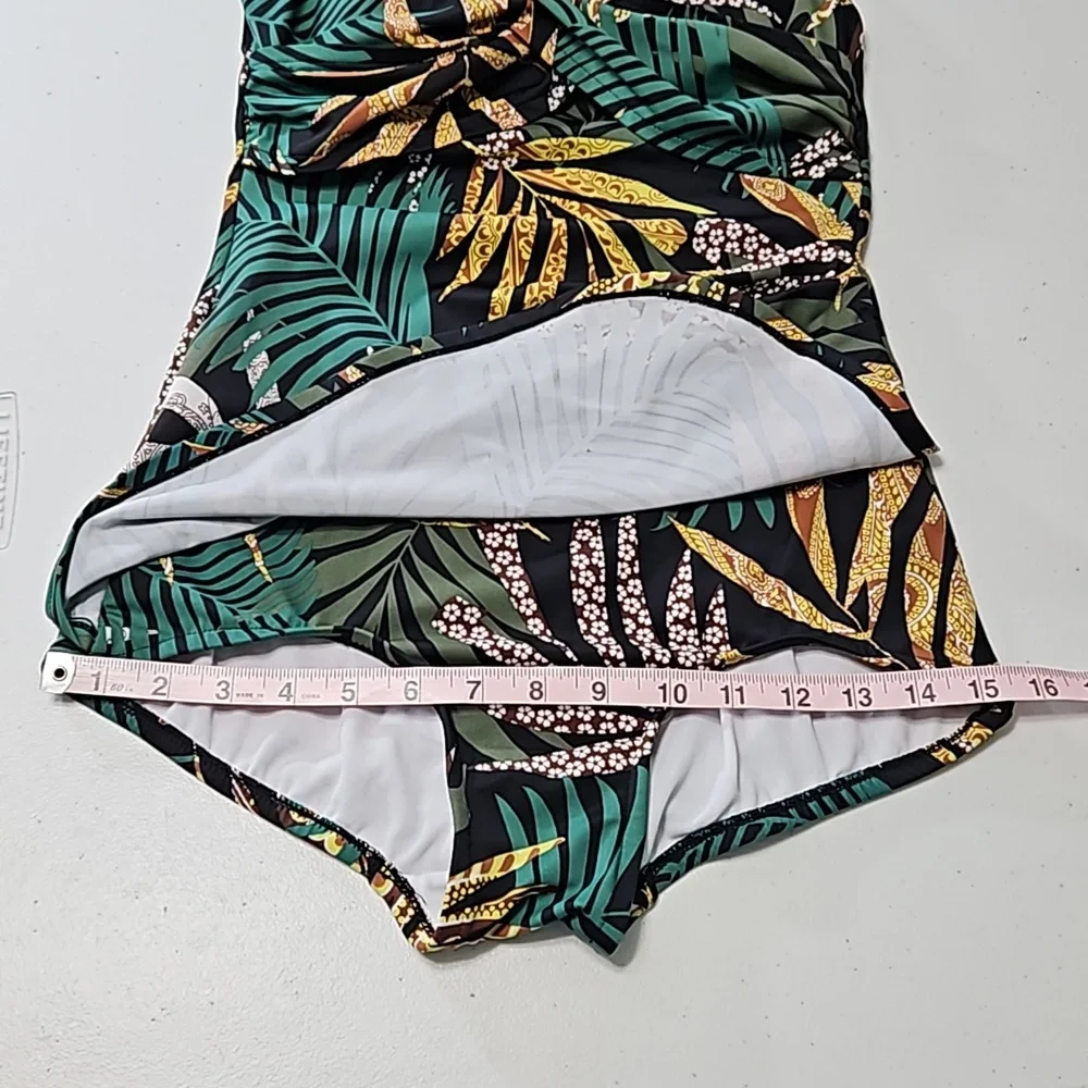 SWIM SUIT palm leaves one piece